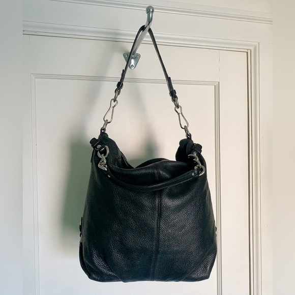 Coach Brooke Hobo Slouchy Bag Medium Black Leather - Picture 1 of 11
